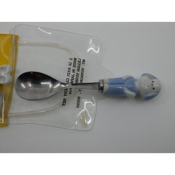 VTG Lillian Vernon Child's Ceramic/Stainless Steel Flatware Set 3 pc animals - Picture 5 of 6